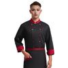 Unisex Chef Uniform with Chest Pocket Stand Collar Long Sleeve Double Breasted Chef Shirt