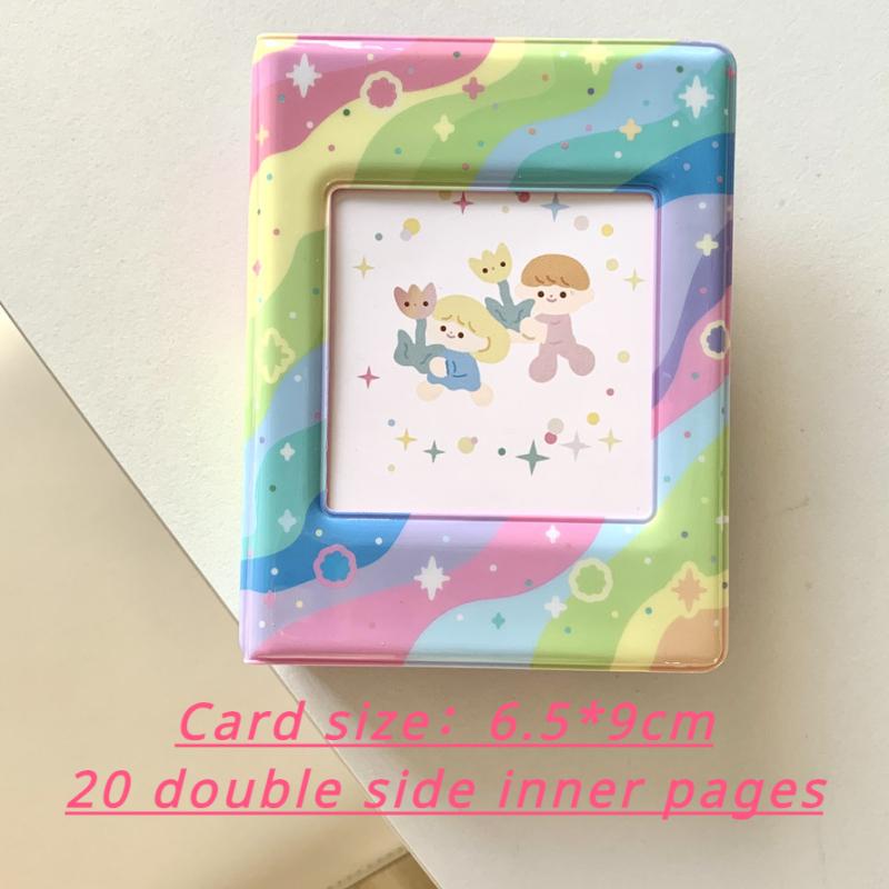 Creative Design Rainbow Mini Photo Album with 20 Pages Storage Sweet 3 Inch Kpop Photocard Album for Couple Friends Gift 2025