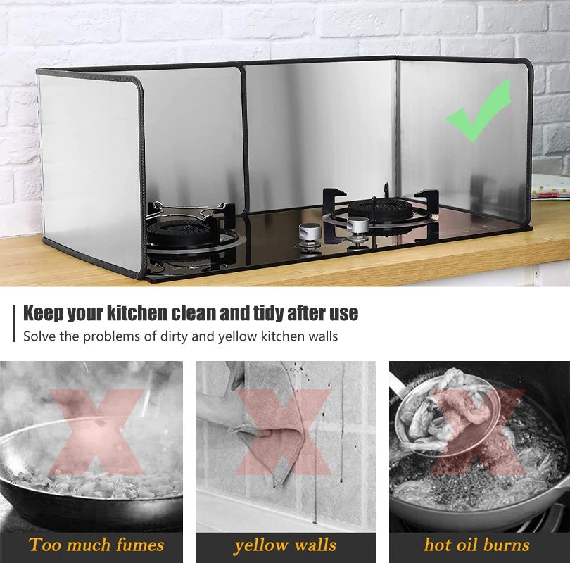 Складная кухонная газовая плита из нержавеющей стали, кухонные принадлежности, сковорода, экран для защиты от брызг масла, инструменты