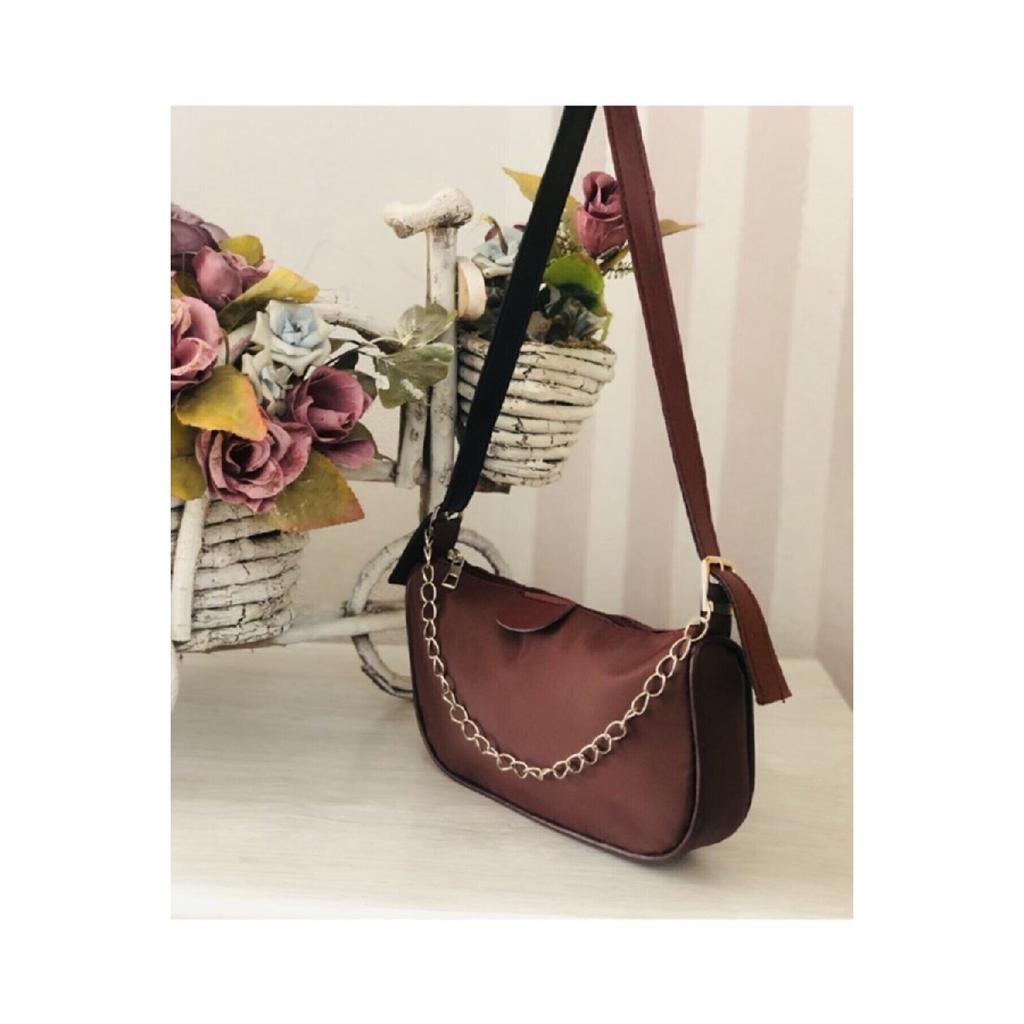 Black Chain Baguette Women's Bag