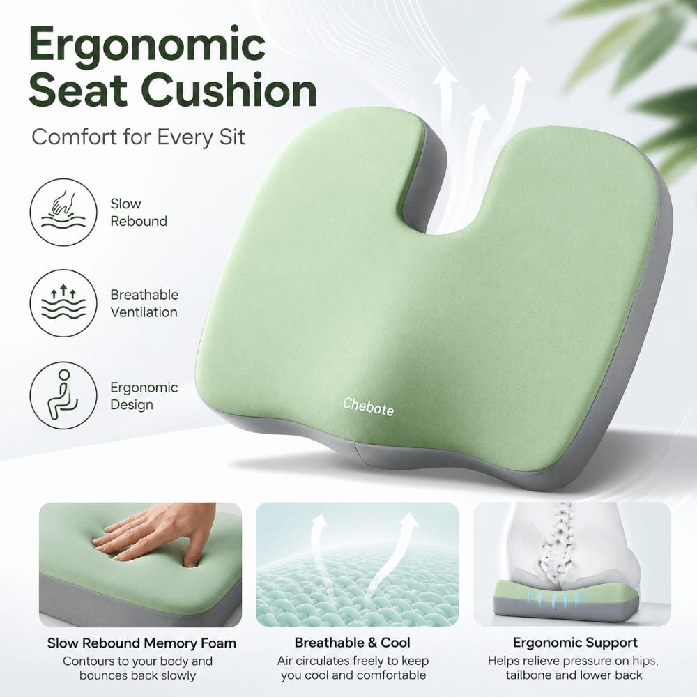 Orthopedic Support Ergonomic Seat Cushion Pressure Relief Chair Pillow Student Chair