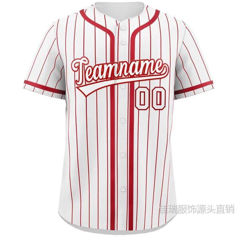 Mens Custom Printed Baseball Jersey Sportswear Loose Fit V-Neck Short Sleeve Athletic Top