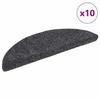 VidaXL Self-adhesive Stair Treads 10 Pieces 56 X 17 X 3 Cm Dark Grey Semi-round 149677