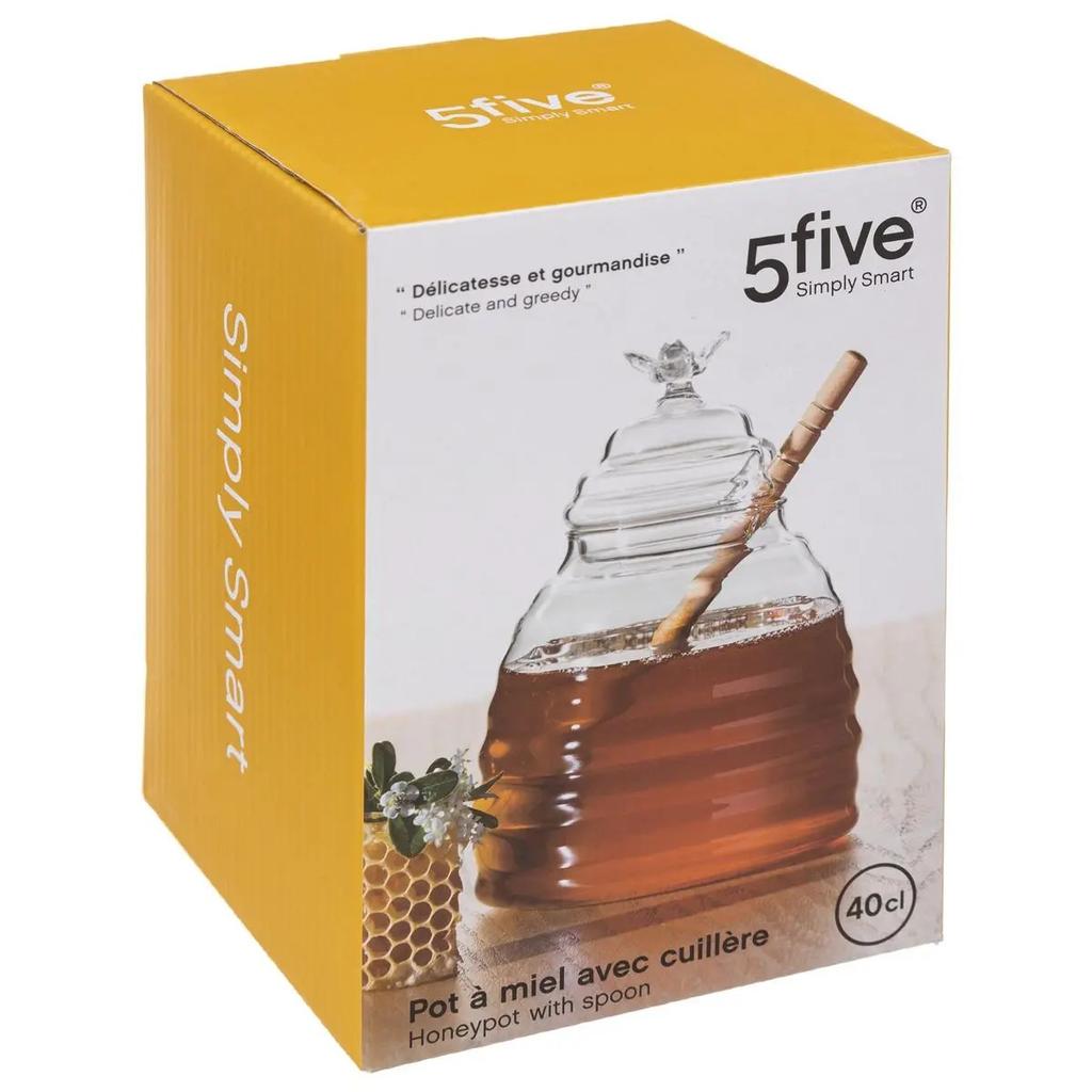 Roble Glass Honey Jar with Spoon
