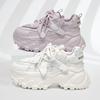 New Thick Soled Women's Dad Shoes Strap Up Height Increasing Lightweight Versatile Casual Shoes 2025 Spring Summer