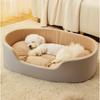 Лежанка для маленьких и средних собак и кошек, моющаяся делюкс, нескользящее дно, высокие и низкие бортики, со съемным универсальным матрасиком, не прилипает шерсть