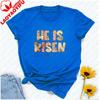He Is Risen Matthew 286 Floral Easter Religious TShirt Cotton Unisex Crewneck Perfect for Church Services Easter Celebrations