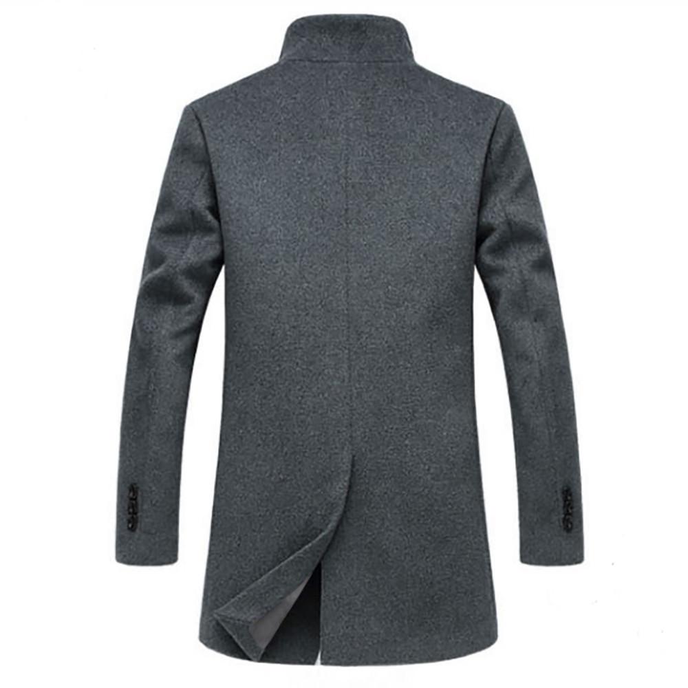 Men's Jacket Warm Winter Trench Long Outwear Button Smart Overcoat Coats