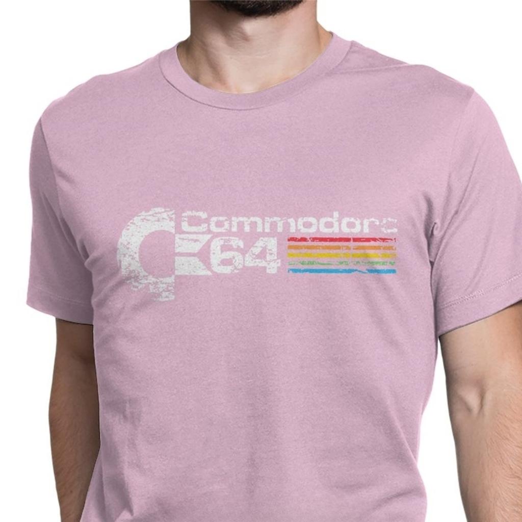 Retro Commodore 64 Tops T Shirt New Pure Cotton Tees Camisas C64 Amiga Computer Geek Nerd 3D Tshirts O Neck Tops  Tees
