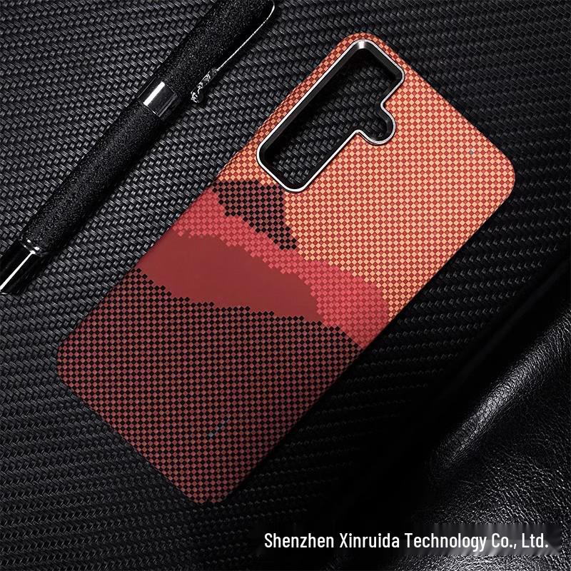 «Защитный чехол из магнитного кевлара с узором из углеродного волокна для Samsung S24Ultra/S23Ultra»