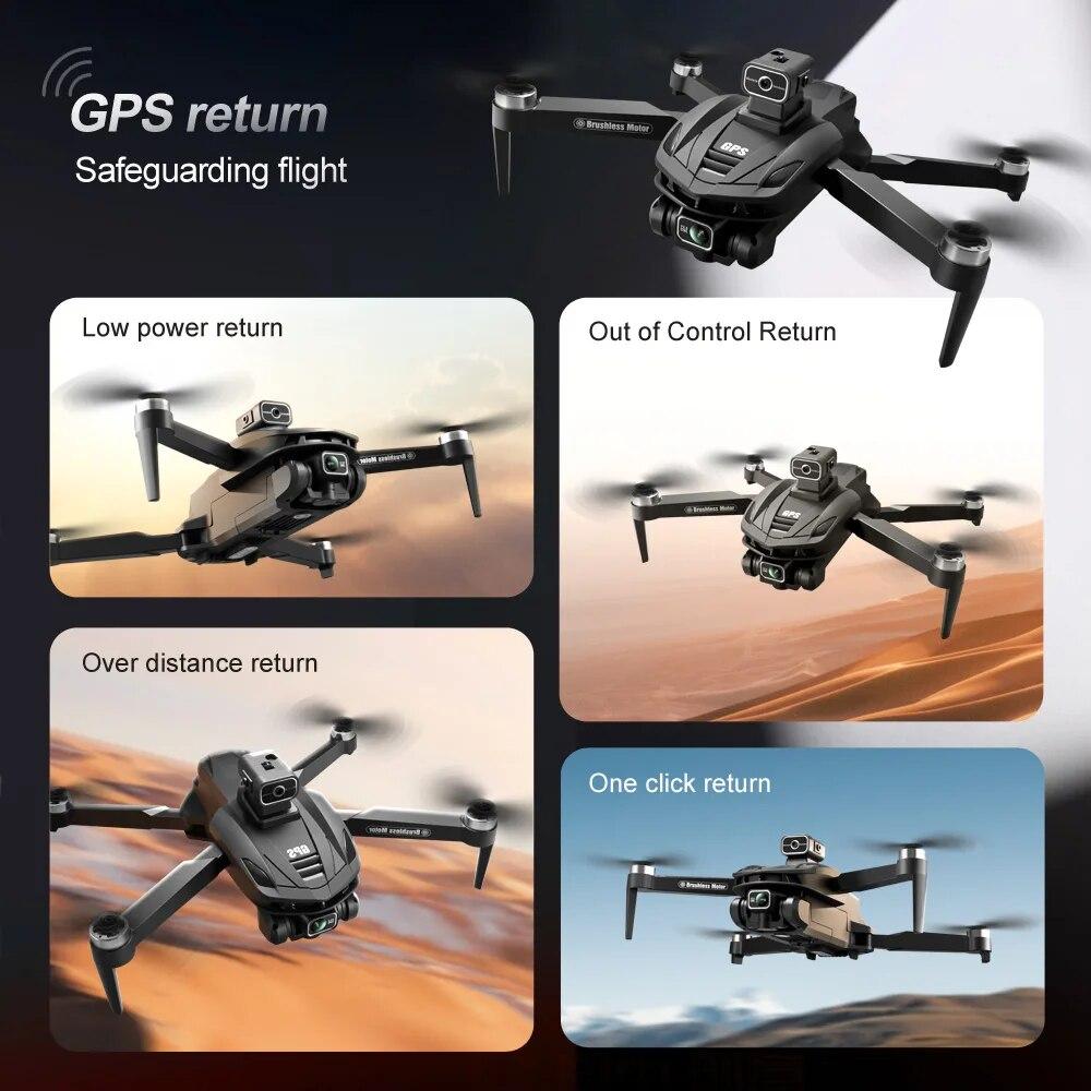 V168 PRO Drones GPS Profesional 8K with HD Camera FPV 5G Wifi Brushless Motor Foldable RC Quadcopter Obstacle Avoidance Drone Toy Gift