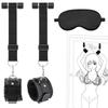 Sexyhot SM Goods Door Restraints Handcuffs Hanging Eye Mask Included Fluffy No Pain Adjustable Length 3 Piece Set Black