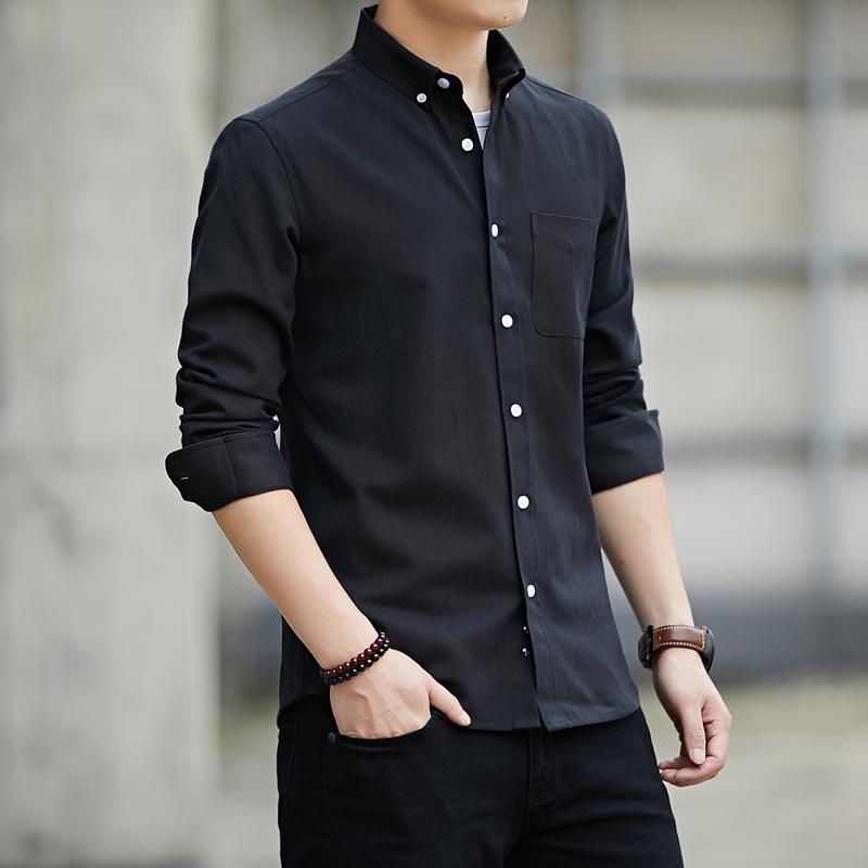 Простые трехмерные модные мужские рубашки с длинным рукавом SlimFit Casual Business, удобные и дышащие, однотонные белые рубашки