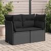 VidaXL Garden Sofa with Cushions 2-Seater, Seat with Backrest, Patio Furniture Backyard Terrace Outdoor, Black 365963