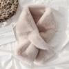 Women's Winter Plush Thickened Scarf - Korean Style Pure Color Rex Rabbit Fur Collar