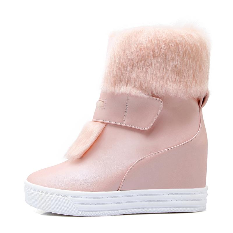Модные женские ботинки Водонепроницаемая зимняя обувь Женские зимние ботинки на платформе Сохраняющие тепло Зимние ботильоны до щиколотки с толстым мехом Каблуки Botas Mujer
