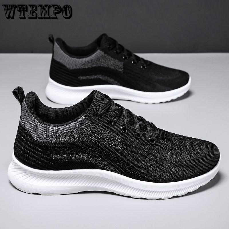 WTEMPO Летние кроссовки, мужские сетчатые легкие дышащие спортивные туфли, нескользящая повседневная обувь с мягкой подошвой, амортизирующие кроссовки
