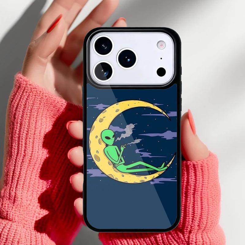 Эстетичный милый мультяшный инопланетный чехол для телефона iPhone 17 16 15 14 13 Pro Max Задняя крышка для 12 11 Pro Coque
