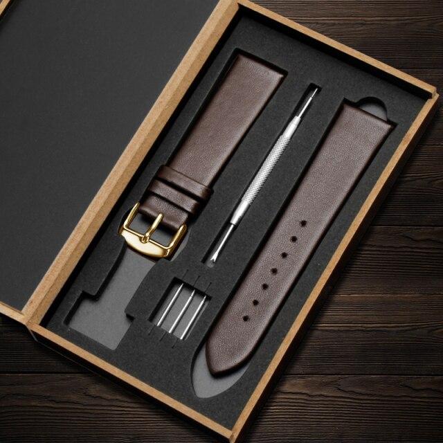 12 14 15 16 17 18 19 20 21 22 мм ремешок для часов из натуральной кожи черный коричневый ультратонкий мягкий гладкий зернистый аксессуар для мужчин и женщин