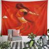 Red Swirl Oil Painting Woman Tapestry Wall Hanging Abstract Art Home Decor for Living Room Bedroom Gift