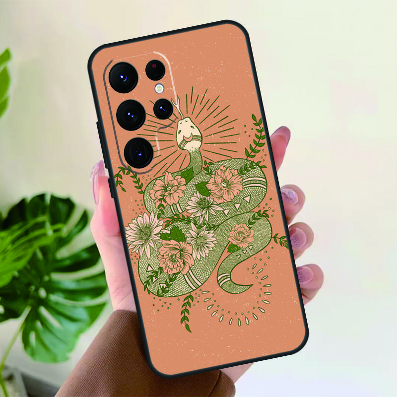 Мягкий чехол 'Цветок змеи' для Samsung Galaxy S25 S24 S23 S22 S21 Ultra S9 S10 Plus S23 FE S24 FE Чехол для телефона