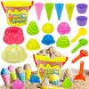 Hymaz 18-Piece Sand Toy Set (Ice Cream & Cake Molds with Mesh Storage Bag)