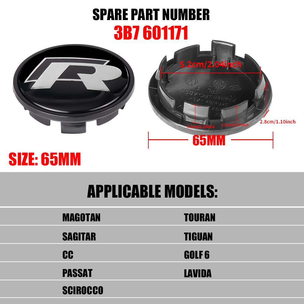 4pcs/set 56mm/65mm/66mm DJY45 Car Wheel Center Cap Hub Covers Badge Accessories For VW Volkswagen Golf 6N0601171 6CD601171 3B7601171 FR5