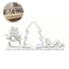 Сезонные выставочные items 3D-печатное рождественское настольное украшение, фигурка снеговика, елки, саней, полые линейные скульптуры, минималистичные