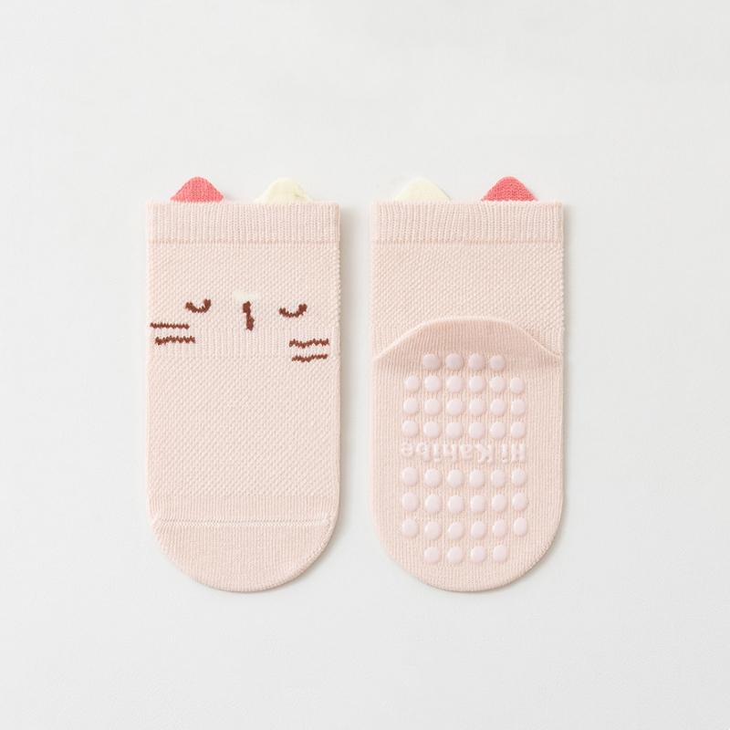 Детские сетчатые носки для новорожденных мальчиков и девочек с рисунком носки-тапочки дышащие нескользящие детские короткие носки-лодочки летние