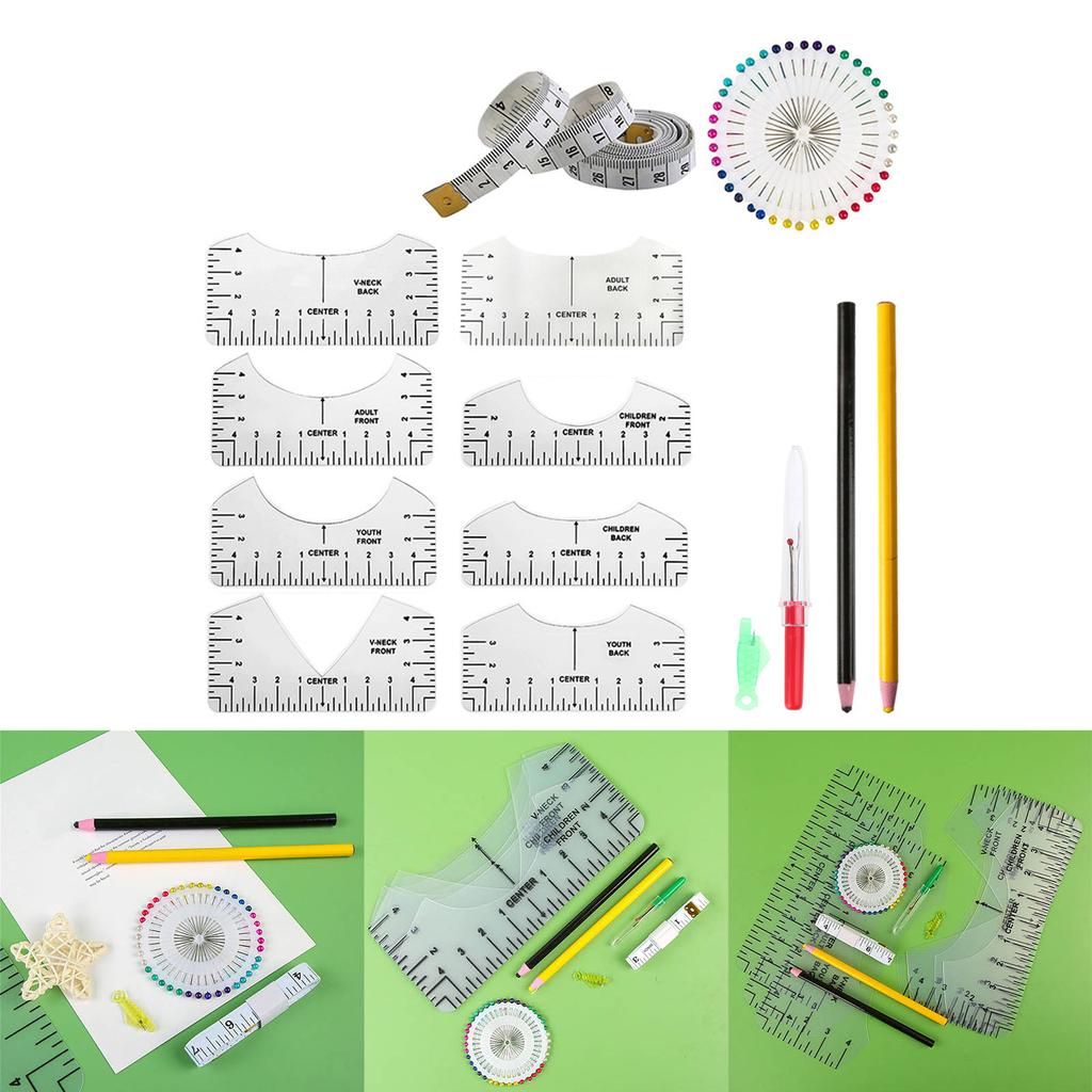 Футболка Линейка для Центровки Футболки Наборы Линеек для Выравнивания Футболки Футболка Набор Шаблонов для Трафаретной Печати Термо/Виниловой Прессой