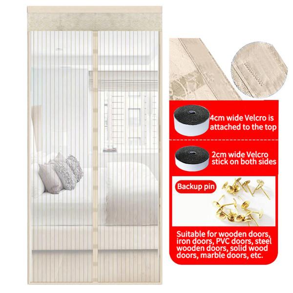 Летняя сетчатая дверная сетка против насекомых, мух, комаров, занавеска на дверь, спальня, кухня, дверной экран, мягкая занавеска на липучке