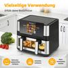 8.5L Double/Single Chamber Air Fryer, 12 Cooking Programs, Air Fryer with Viewing Window, 2 Chambers, Touchscreen, Max 200℃