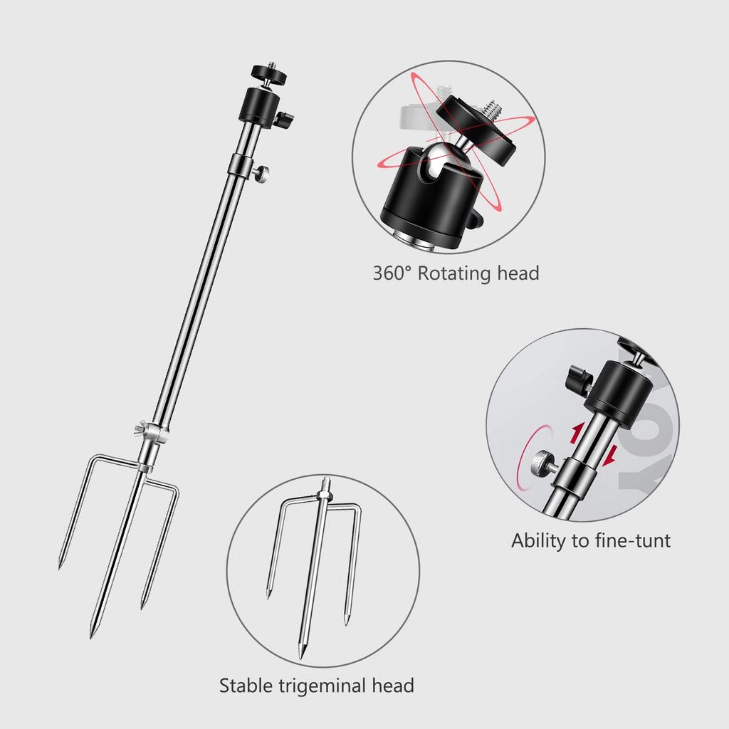 Camera 3 Fixed Night Fishing Rail Camera Flashlight Multidirectional Extendable Stand, Pieces, Stand, Stand, Fixed, Stand, Universal, Adjustable,