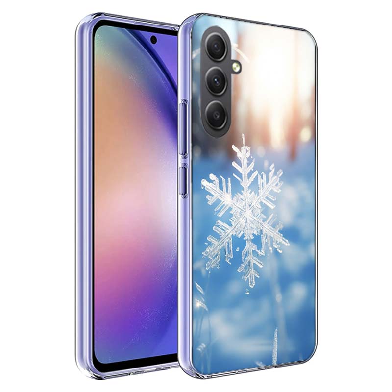 Снежинка Зимний Белый Снег Рождественский Чехол для Телефона для Samsung A17 A37 A57 A07 A16 A26 A36 A56 A06 A02S A12 A22 A32 A52S A04S A14