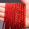 Creative DIY Red Carnelian Agate Round Loose Beads Beads For Jewelry Making 4/6/8mm1 Strand Bracelets Natural Stone