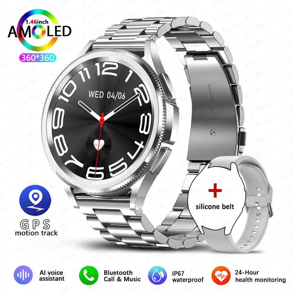 2025 New Watch 6 Classic Smartwatch Men's GPS Sports Fitness Women's Health Waterproof Bluetooth Call Smart Watch for Android IOS