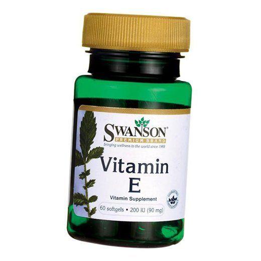 Витамин Е, Vitamin E 200, Swanson 60гелкапс (36280025)