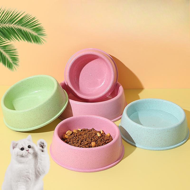 Утолщенная, Круглоротая, Из пшеничной соломы, Одинарная миска для кошек, Нескользящая и Прочная, Миска для корма для собак