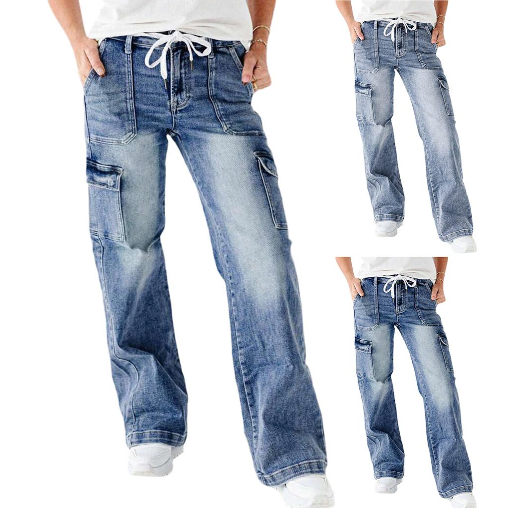 Женские потертые женские джинсы с высокой талией Модные универсальные прямые брюки