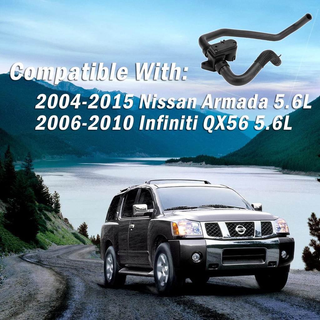 Впускной шланг отопителя Трубка Трубка Сборочный узел клапана управления Совместимо с 2004-2015 Nissan Armada 2006-2010 Infiniti QX56 5.6L Заменяет 92400-ZW10A