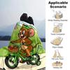 Jerry Mouse Riding Bicycle Cartoon Cute Print Flannel Blanket Soft Warm Throw Blanket for Sofa Bed Living Room