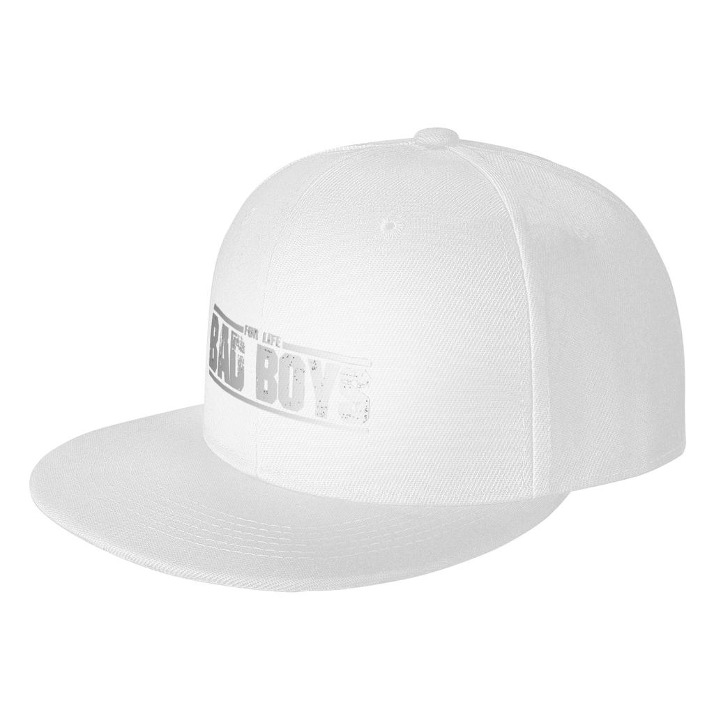 Fashion Bad Boys For Live White Logo Flat Brim Sun Hat Sports And Fitness Golf Hat Unisex