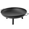 KADAX Большой садовый очаг 58 см для костра, гриля, котелка, стальная чаша, черная