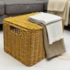 Woven Storage Basket Bin Rectangular Sundries Organizer for Living Room Desktop