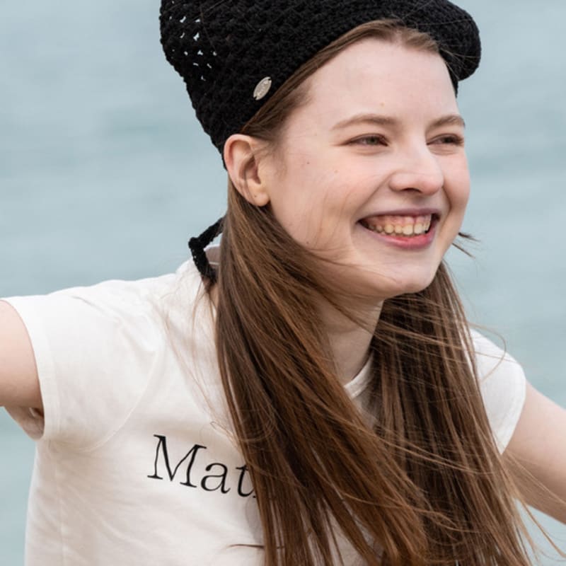 Slowslowly №135 / Бандана для волос «Лили» _ Черный (Лили Вязаная Крючком Бандана для Волос _ Черная)