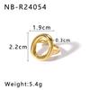 Fashion Jewelry Stainless Steel 18K Gold Plated Ring Wedding Couple Engagement O Wrap Geometric Rings for Women