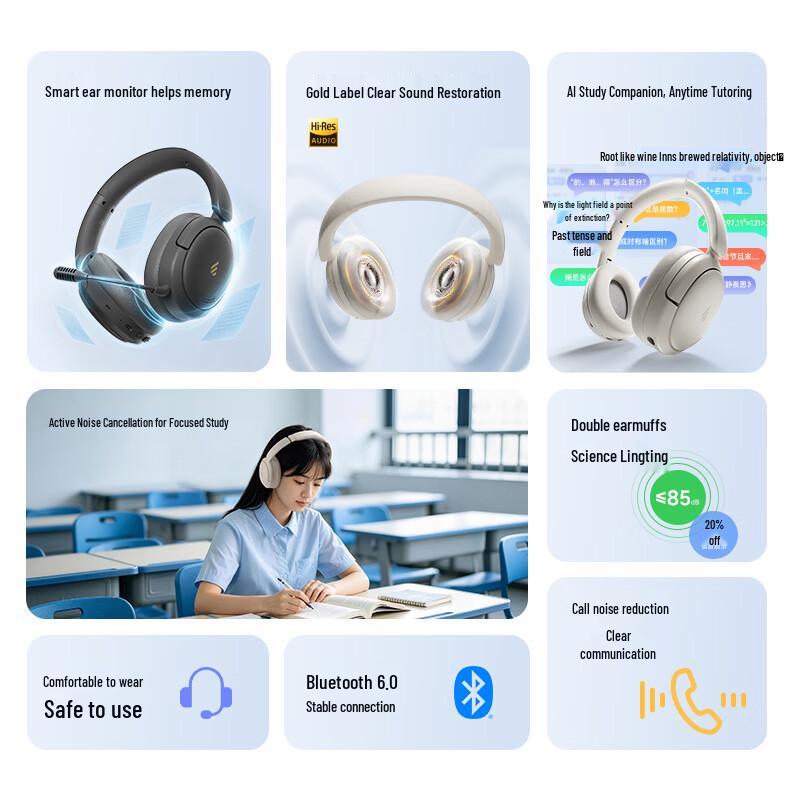 EDIFIER K750W NC AI Translator Noise-Cancelling Bluetooth Headset