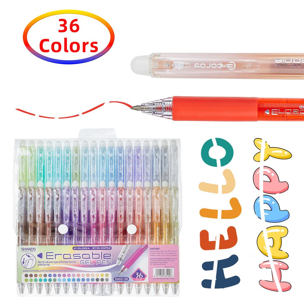 0.7mm Bullet Tip Press Erasable Gel Pens Quick Dry Non-Break Multi Color