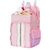 Maliton Changing Table Diaper Organizer - Baby Hanging Diaper Stacker Nursery Caddy Organizer for Cribs Playard Baby Essentials Storage - Hold 52+