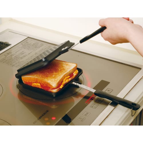 Taniguchi Metal Non-Stick, Easy-to-Clean Hot Sandwich Maker, 15.2 X 35.5 X 3.6 Cm, Induction and Gas Compatible, Removable, PFOS and PFOA Free, Perfec